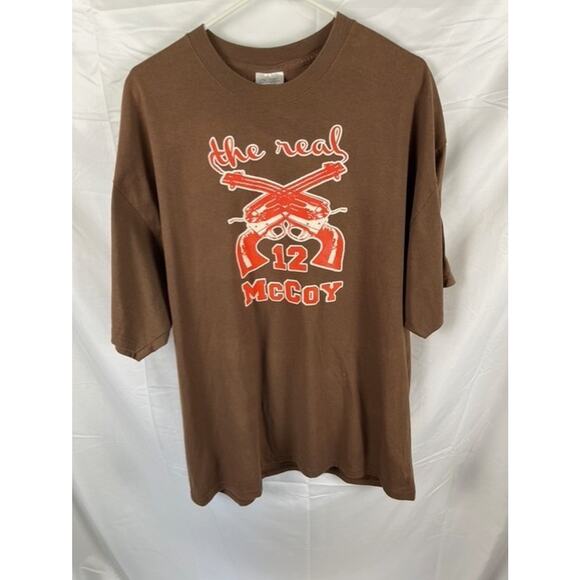 Port & Company "The Real McCoy" Baseball Themed T-Shirt Brown 2XL 50/50 - Picture 1 of 4